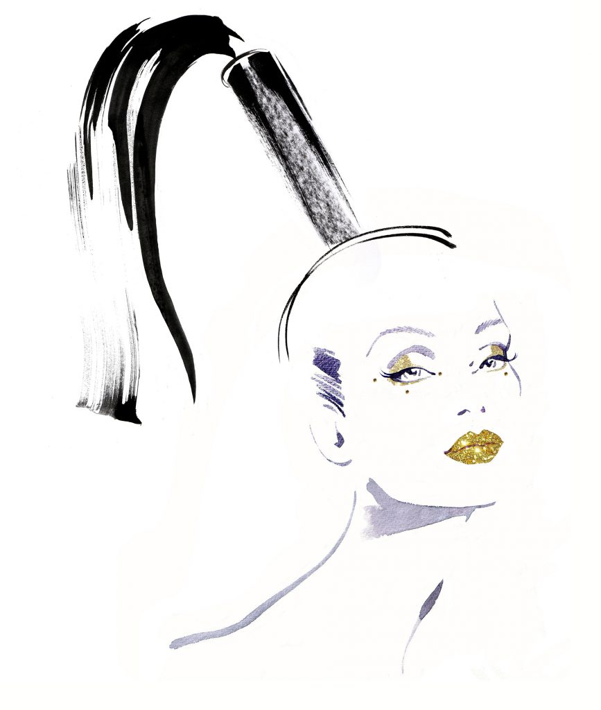 Illustration Beauty Catwalk Cosmetics Diamonte Luxury Glamour Model