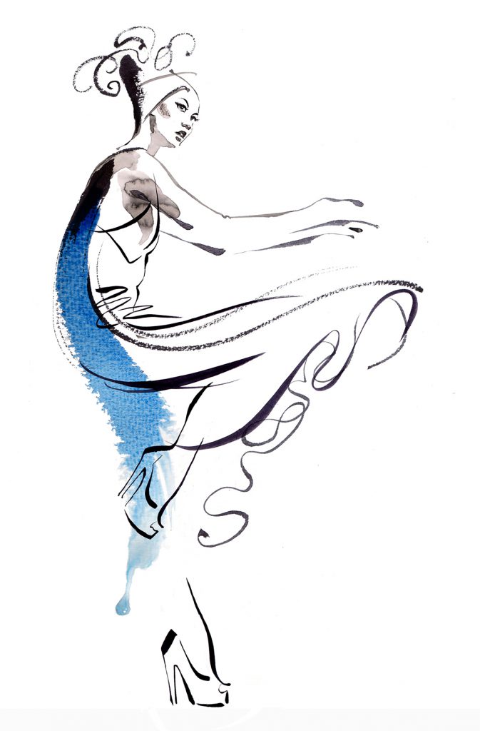 Illustration Fashion&Beauty FashionmeetsDance Brushstrokes Movement Watercolour Ink