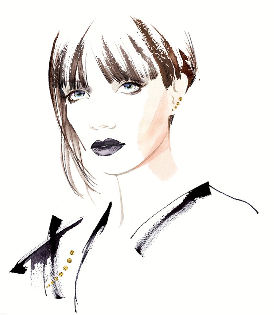 Illustration Fashion&Beauty GoldDiamente Jewellery Watercolour Biker Bikerchic