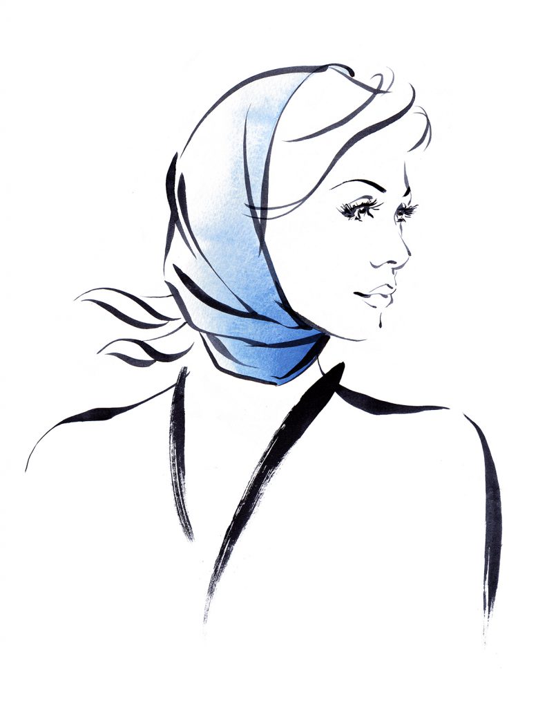 Illustration Fashion&Beauty Hennes Scarf Headscarf Lineandwash