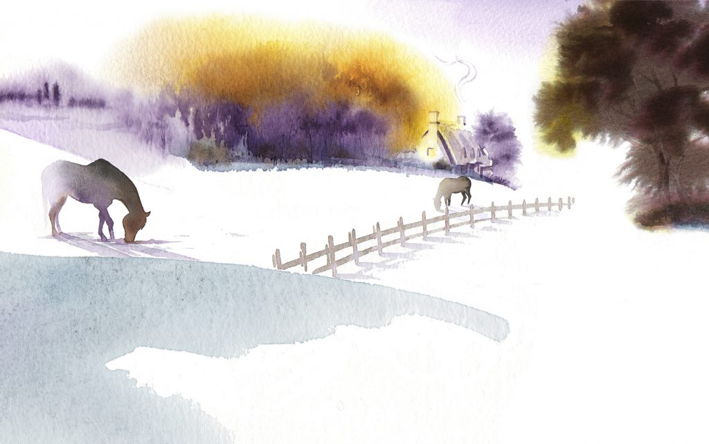 Illustration Scenic Hodder And Stoughton Book Cover Publishing Winter Snow Countryside