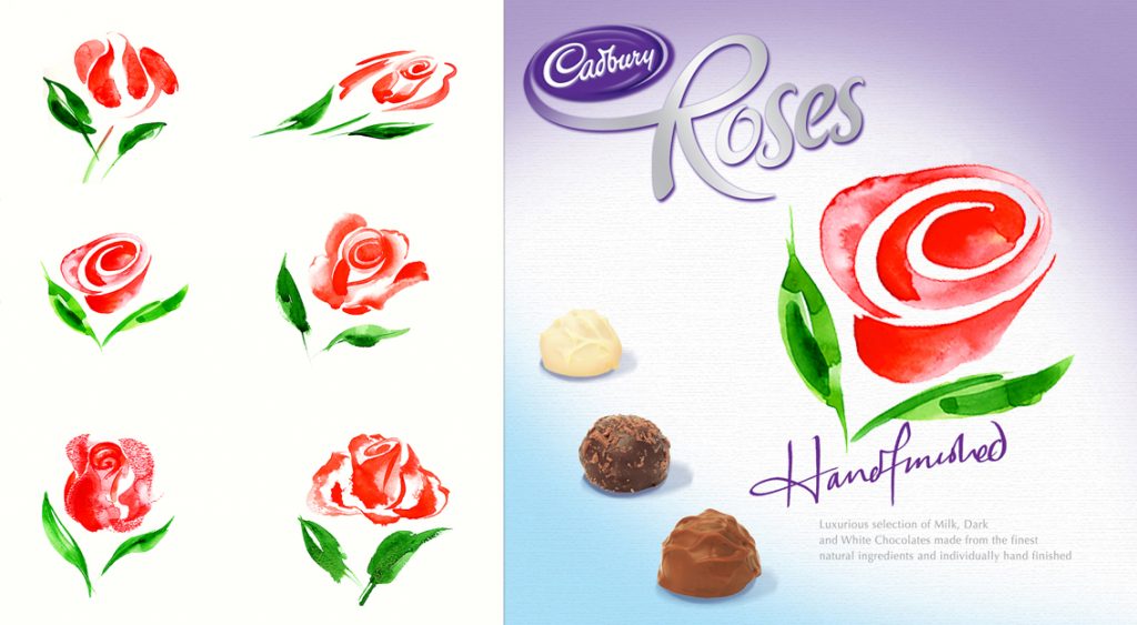 Illustration Flora Roses Chocolates Packaging Flowers Plants Graphic Icon