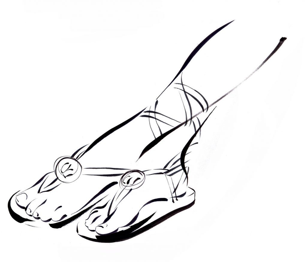 Illustration Line Hotel Icon Maldives Female Feet Sandals Elegance