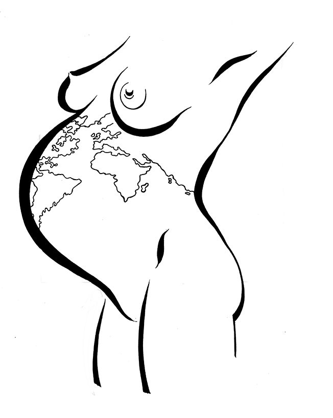 Illustration Line World Pregnancy Full Term Educational Editorial