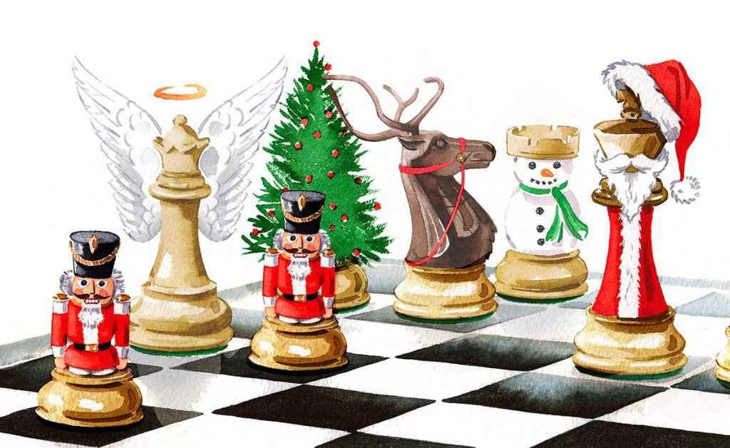 Illustration Conceptual Christmas Chess Tactical Social Game