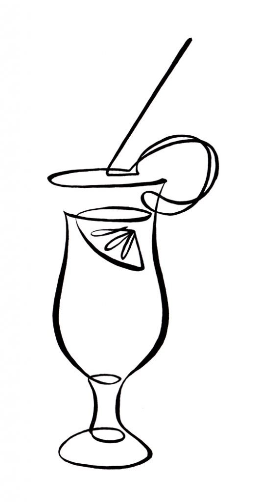 Illustration Food Drink Chutney Mary London Menu Icon Single Line Cocktail
