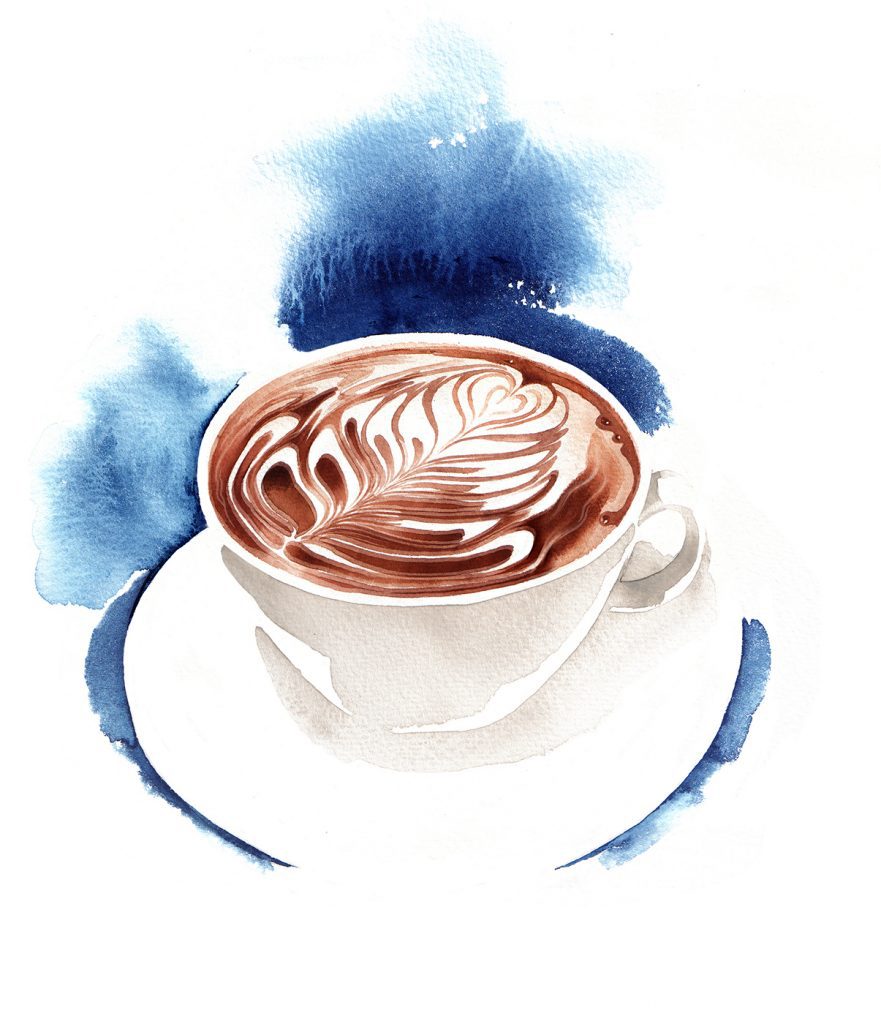 Illustration Food Drink Harrods Food Hall Coffee Latte