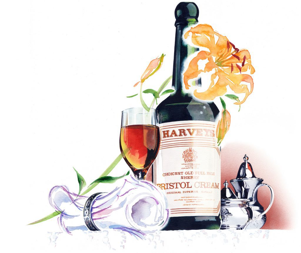 Illustration Food Drink Harveys Bristol Cream Editorial Advertising