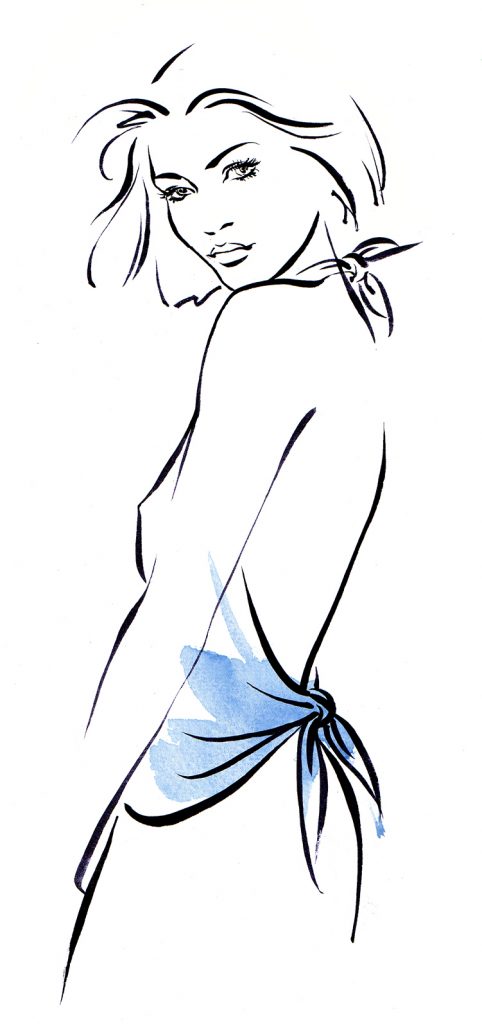 Illustration Fashion&Beauty Hennes Scarf Halter Lineandwash