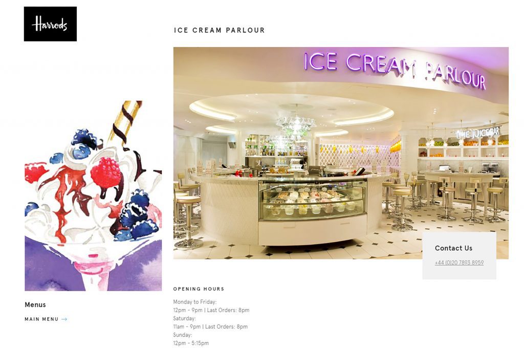 Illustration Food And Drink Harrods Ice Cream Parlour Interior