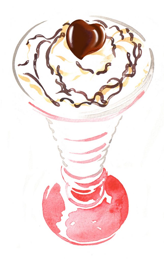 Illustration Food And Drink Harrods Lady Couer Ice Cream Parlour