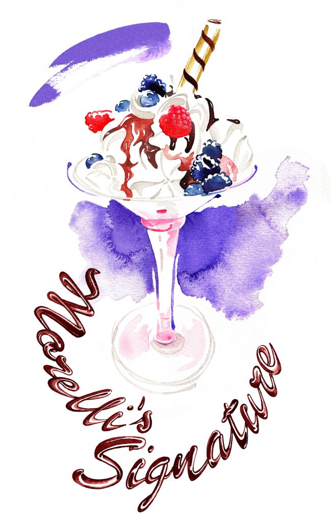 Illustration Food Drink Harrods Food Hall Morrelli S Ice Cream Sundae Milk Bar Title