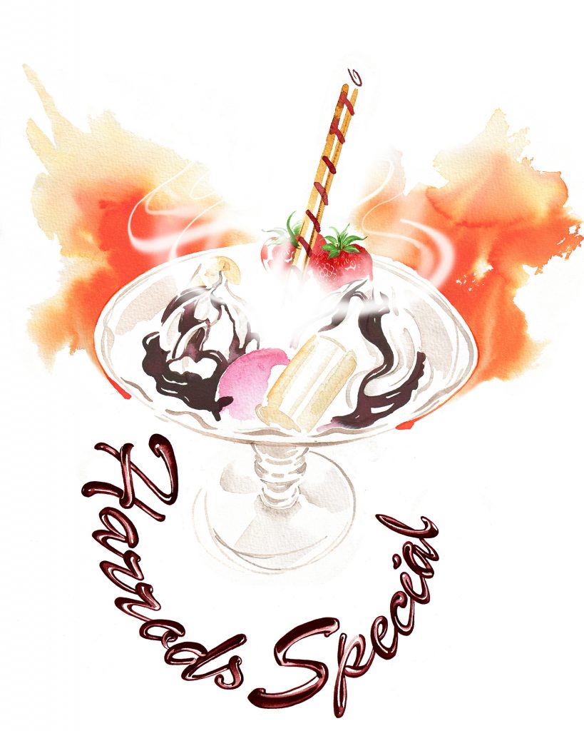 Illustration Food Drink Harrods Special Sundae