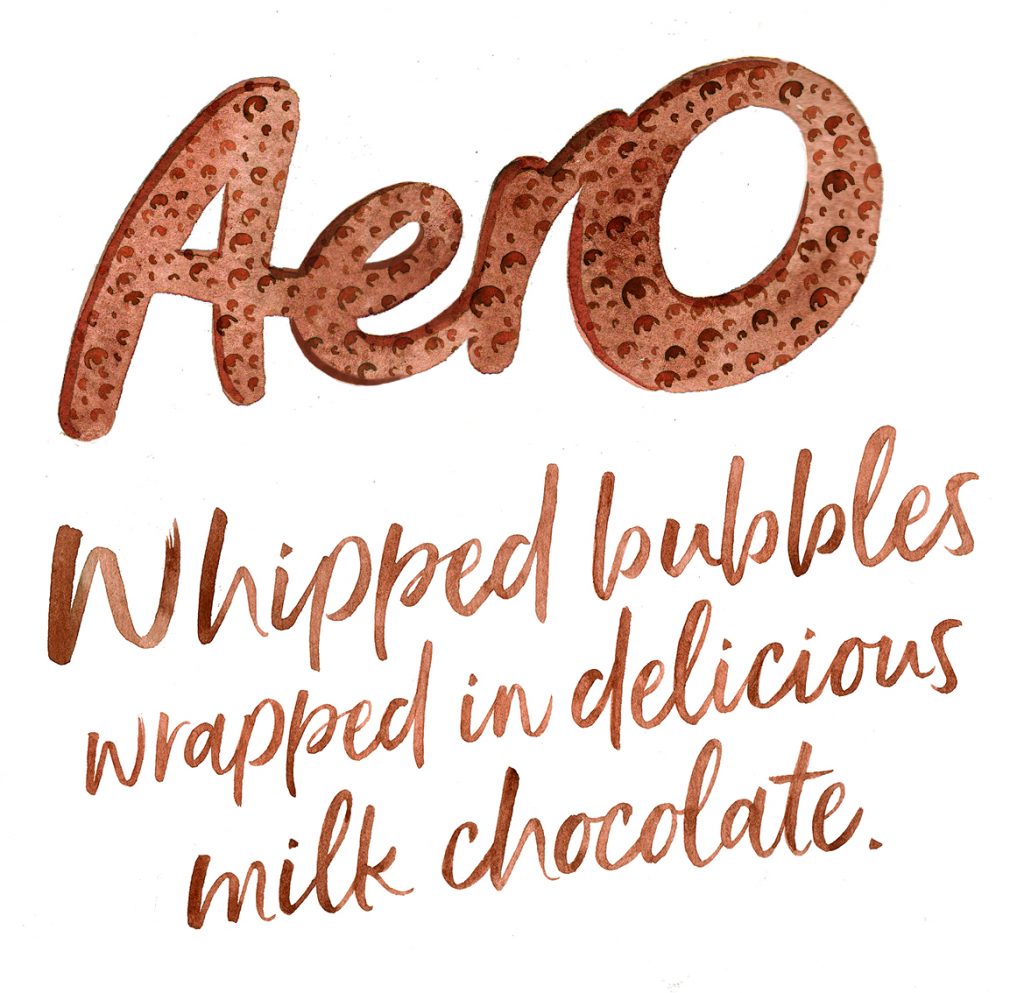 Illustration Hand Lettering Calligraphy Aero Chocolate Packaging Logo Icon Text