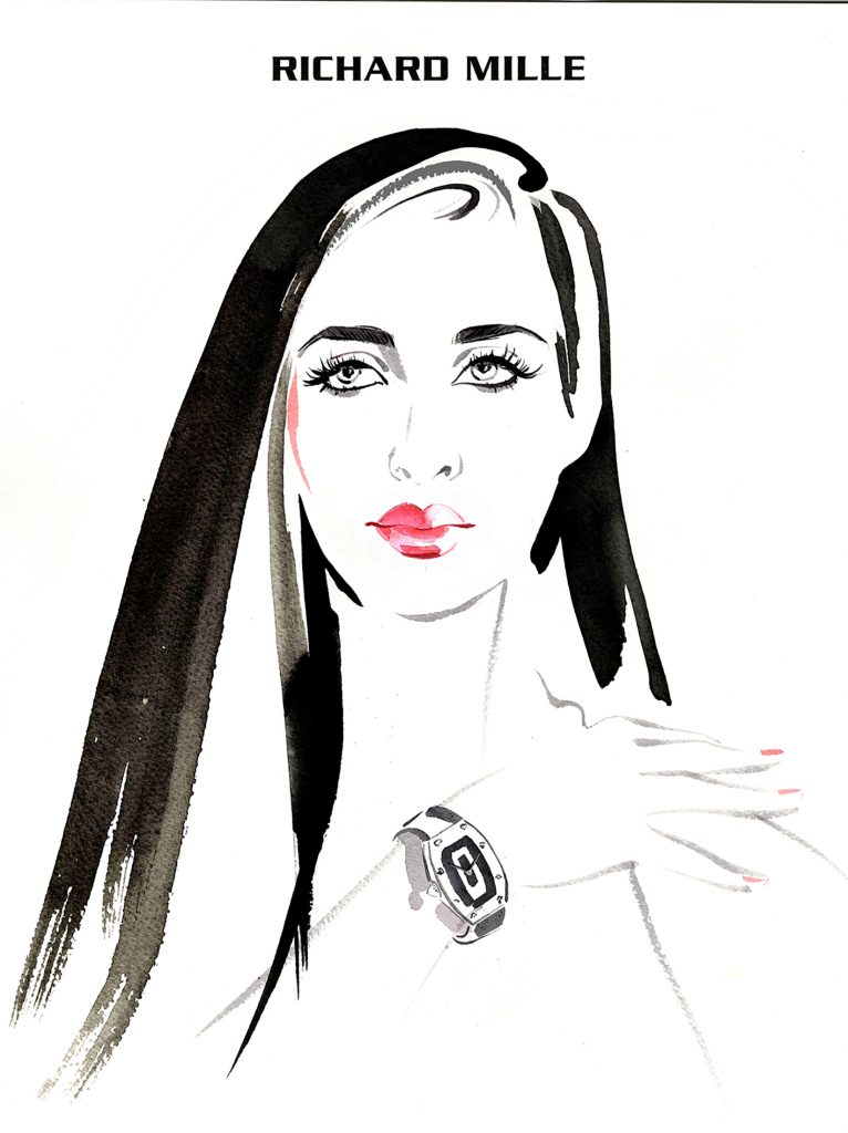 Illustration Portraits Richard Mille Live Event Drawing