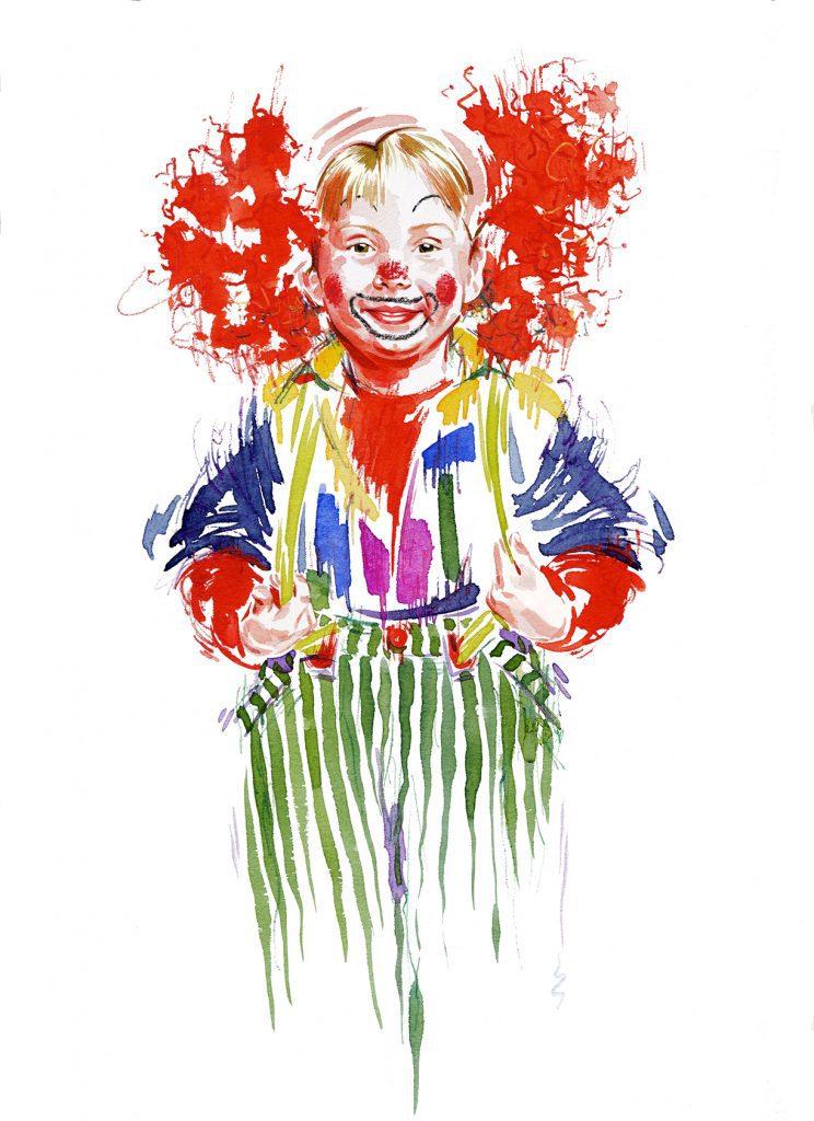 Illustration Portraits Child Red Nose Day