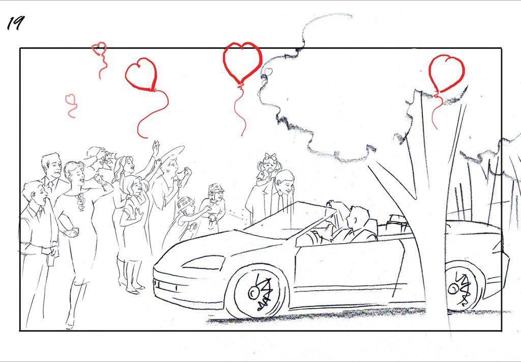 Illustration Story Board Boarding Muller Shooting Board Wedding Car