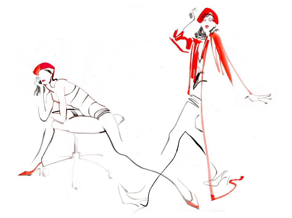 Illustration Live Event Drawing Ami Benton French Beret Theme 2