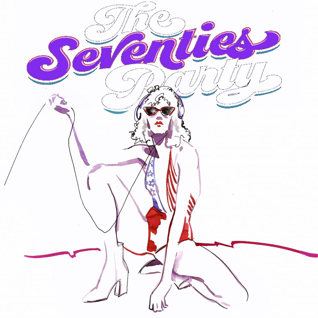Illustration Live Event Drawing Ami Benton Seventies Party