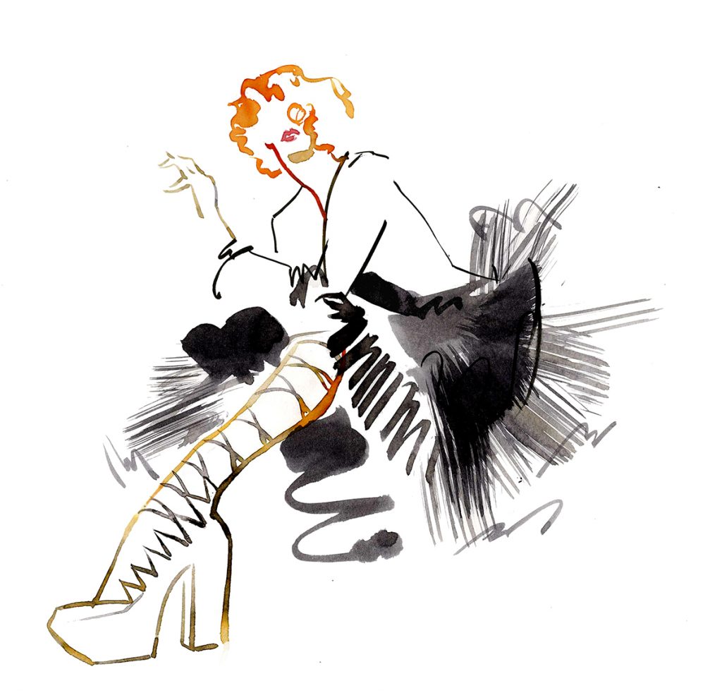 Illustration Live Drawing Cabaret Couture Antonia Nae Couture Natacha Morro