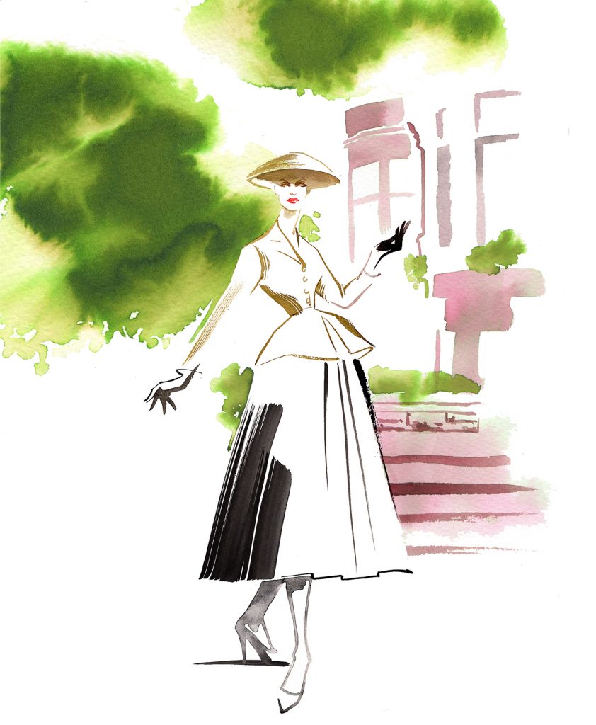 ILLUSTRATION Fashion Dior Classic Couture Retro Brooklyn Street