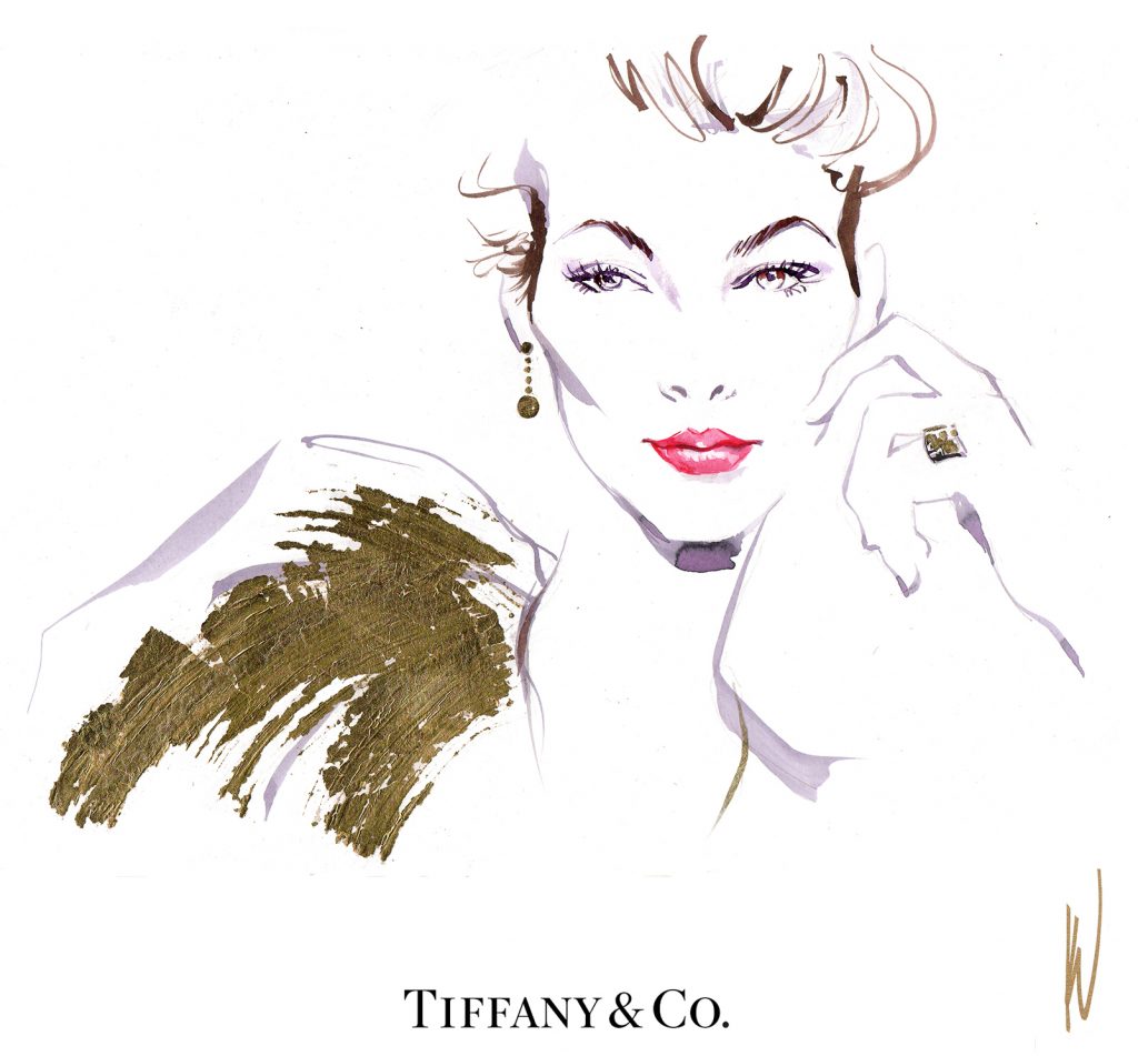 Illustration Projects Tiffany And Co Live Event Portrait Bold Is Gold 2