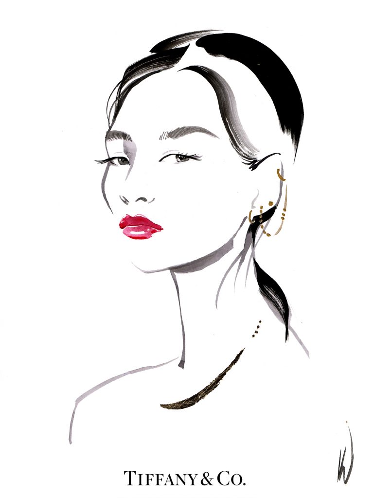 Illustration Projects Tiffany And Co Live Event Portrait Bold Is Gold 5