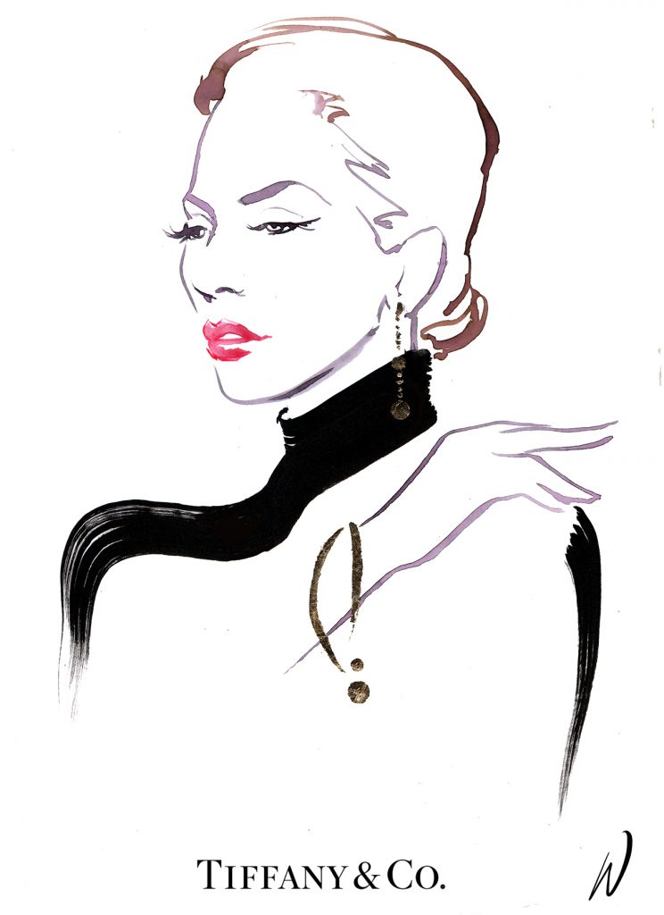 Illustration Projects Tiffany And Co Live Event Portrait Bold Is Gold