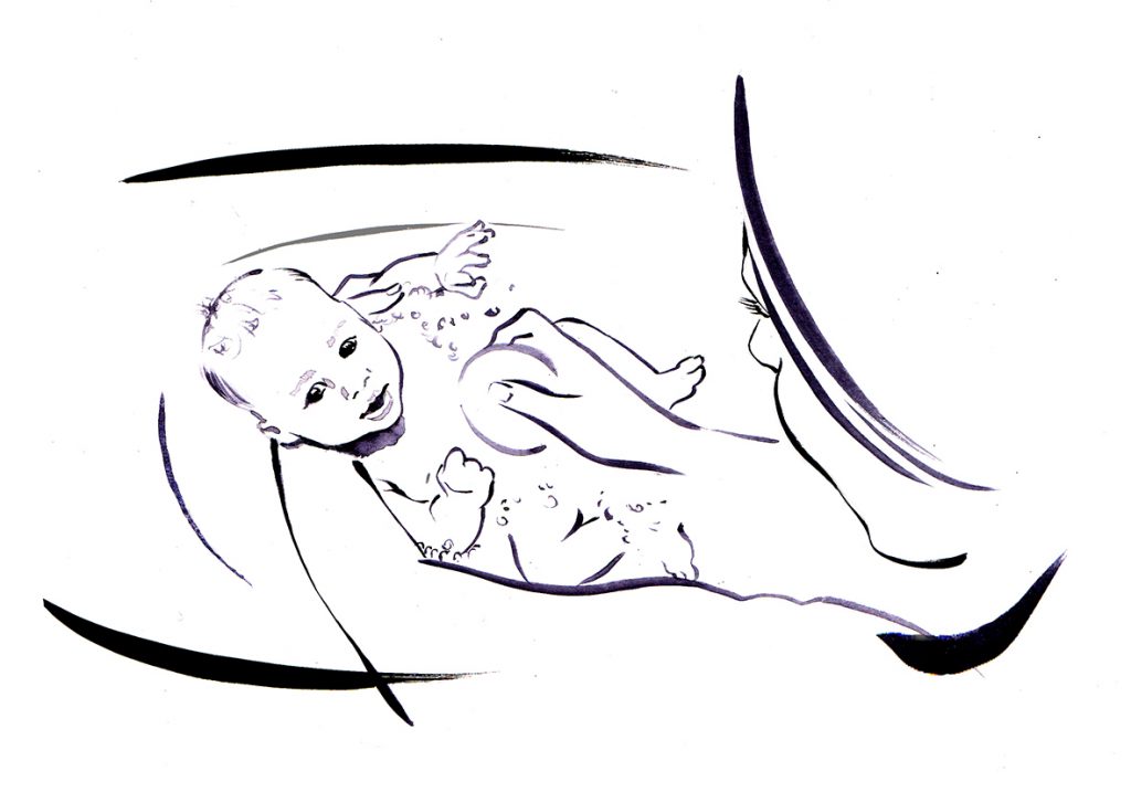 Illustration Publishing The Baby Book Rachel Waddilove Bathing