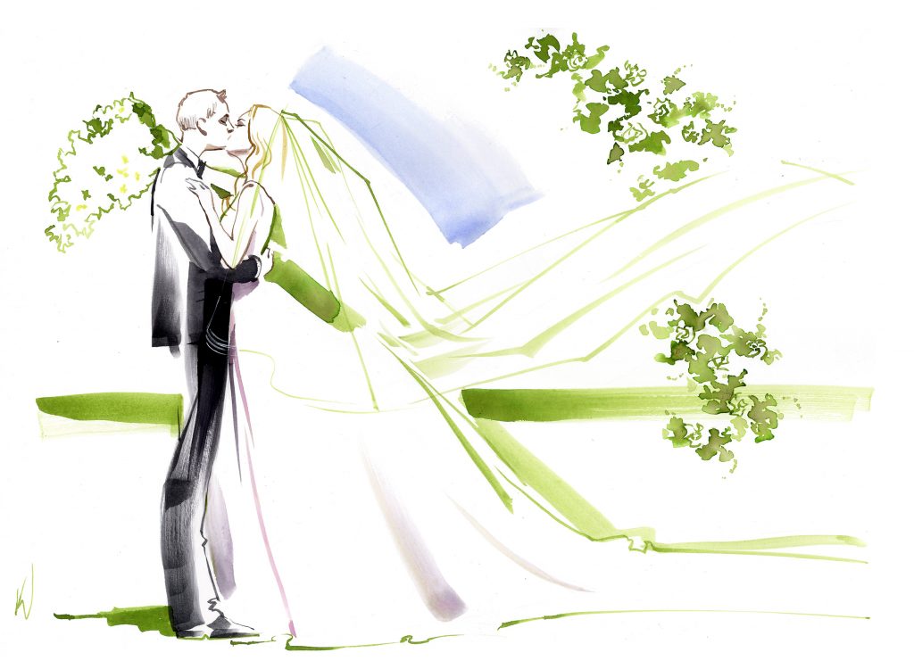 Illustration Projects Live Harley Wedding Bridal Couple