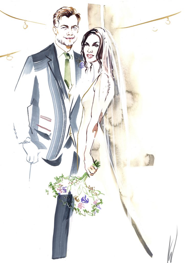 Illustration Projects Wedding Live Event Portrait Guest Portrait Celeste Wedding Couple