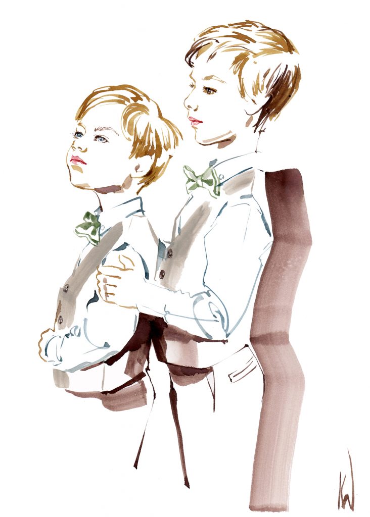 Illustration Projects Wedding Live Event Portrait Guest Portrait Celeste Wedding Pageboys